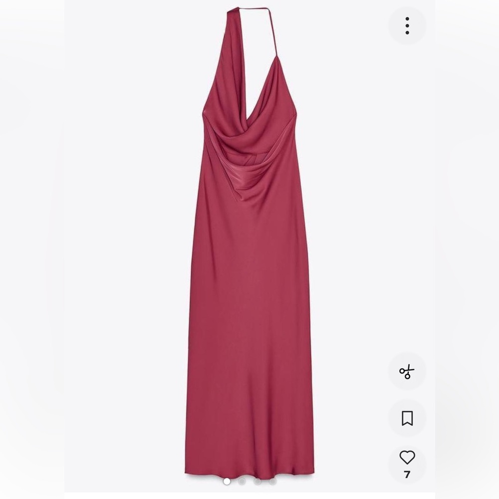 Zara NWT raspberry flowing midi/maxi Dress